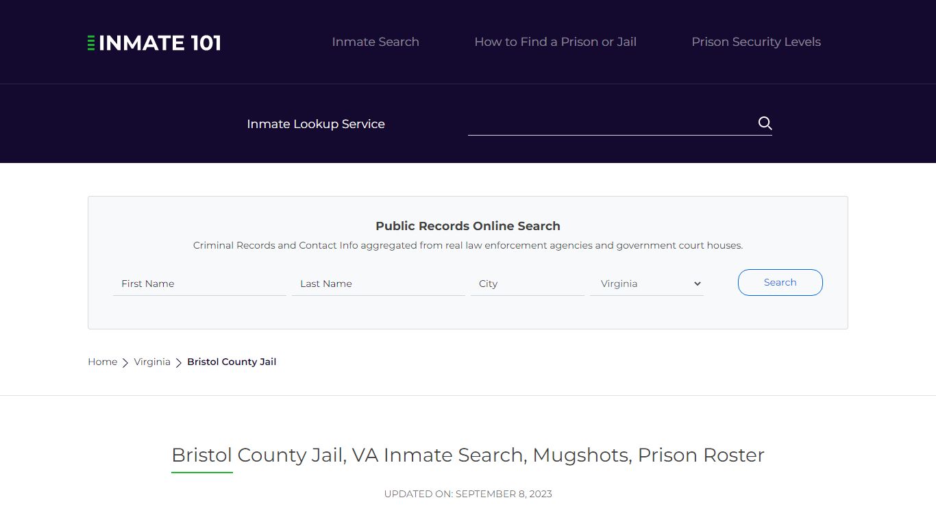 Bristol County Jail, VA Inmate Search, Mugshots, Prison Roster